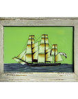Hand Painted Indian Glass Art - Sailing Boat - Small