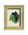 Hand Painted Indian Glass Art - Pea Pod - Mini