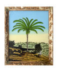 Palm Tree And Artist - Medium Glass Painting