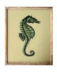 Green Seahorse - Medium Glass Painting
