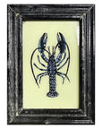 Hand Painted Indian Glass Art - Blue Lobster - Small