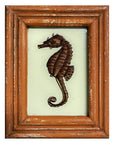 Hand Painted Indian Glass Art - Red Seahorse - Mini
