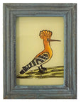 Hoopoe In Blue Frame - Mini Glass Painting