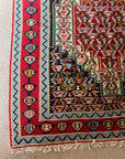 Handwoven Wool Persian Senneh Kilim - Red/Blue