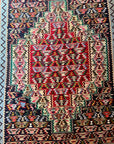 Handwoven Wool Persian Senneh Kilim - Red/Blue