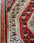 Vintage Persian Senneh Kilim - Red/Beige