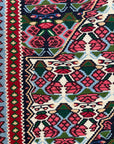 Handwoven Wool Persian Senneh Kilim