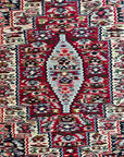 Persian Senneh Handwoven Kilim - Navy/Red