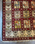 Persian Silk Cockerel Kilim
