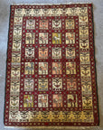 Persian Silk Cockerel Kilim