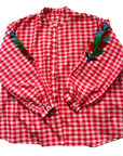 Embroidered Blouse - Red Check