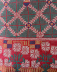 Vintage Galicha Bengali Throw - Red and Green