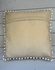 Embroidered Cushion Cover With Pom Poms - Ivory
