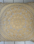 Embroidered Cushion Cover - Caramel