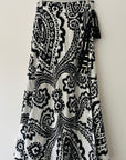 Hand Screen Printed Cotton Reversible Wrap Maxi Skirt