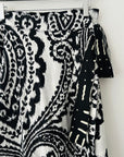 Hand Screen Printed Cotton Reversible Wrap Maxi Skirt