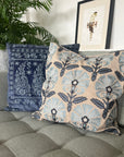 Floral Embroidered Cotton Cushion Cover