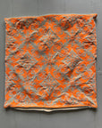 Velvet Embroidered Cushion Cover - Neon Orange Embroidery
