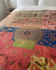 Vintage Hand Stitched Kantha Sozani Throw - Patchwork
