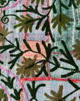 Vintage Hand Stitched Kantha Sozani Throw - Greens