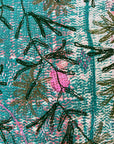Vintage Hand Stitched Kantha Sozani Throw - Greens