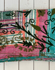 Vintage Hand Stitched Kantha Sozani Throw - Greens