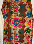 Vintage Hand Stitched Kantha Sozani Throw - Brights