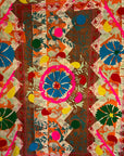 Vintage Hand Stitched Kantha Sozani Throw - Brights
