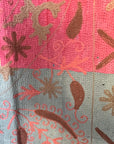 Vintage Hand Stitched Kantha Sozani Throw - Patchwork