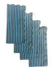 Hand Block Printed Napkins - Blue Stripe - Set of 4