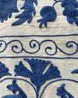 Hand Embroidered Cotton Sozani Panel - Deep Blue