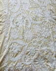Hand Embroidered Cotton Sozani Panel - White