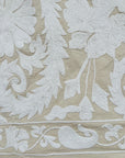 Hand Embroidered Cotton Sozani Panel - White