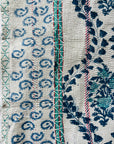 Hand Stitched and Hand Block Printed Kantha Throw - Paisley And Floral Stripe