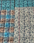 Hand Stitched and Hand Block Printed Kantha Throw - Bold Stripe