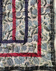 Hand Stitched and Hand Block Printed Kantha Throw - Bold Stripe