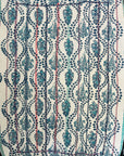 Hand Stitched and Hand Block Printed Kantha Throw - Paisley And Floral Stripe