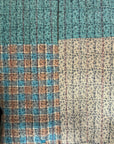 Hand Stitched and Hand Block Printed Kantha Throw - Bold Stripe