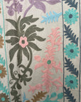 Hand Embroidered Cotton Sozani Panel - Pastels
