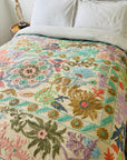 Hand Embroidered Cotton Sozani Panel - Pastels