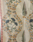 Vintage Kantha Throw with Handblock Print - Floral Print