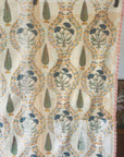 Vintage Kantha Throw with Handblock Print - Floral Print