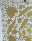 Cotton Hand Embroidered Sozani Throw - Ochre