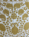 Cotton Hand Embroidered Sozani Throw - Ochre