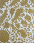 Cotton Hand Embroidered Sozani Throw - Ochre