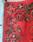 Moldavian Floral Print Kantha Throw - Red 2