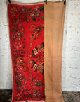Moldavian Floral Print Kantha Throw - Red 2