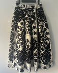 Embroidered Sozani Pattern Full Skirt - Black And Off White