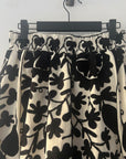Embroidered Sozani Pattern Full Skirt - Black And Off White