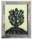 Hand Painted Indian Glass Art - Cactus - Medium